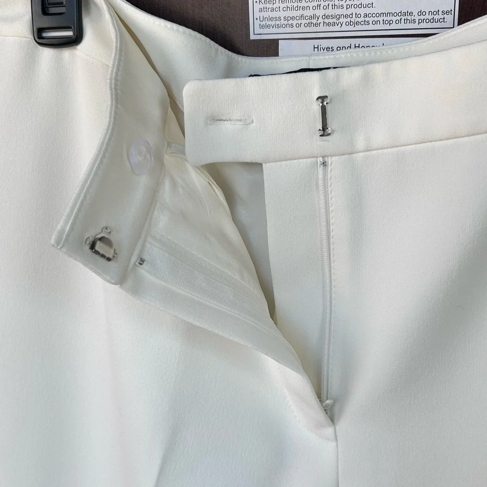 Kasper Cream Tailored Straight-Leg Trousers